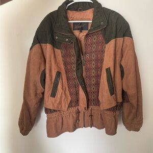 Vintage Winlit Green and Brown Bomber Jacket